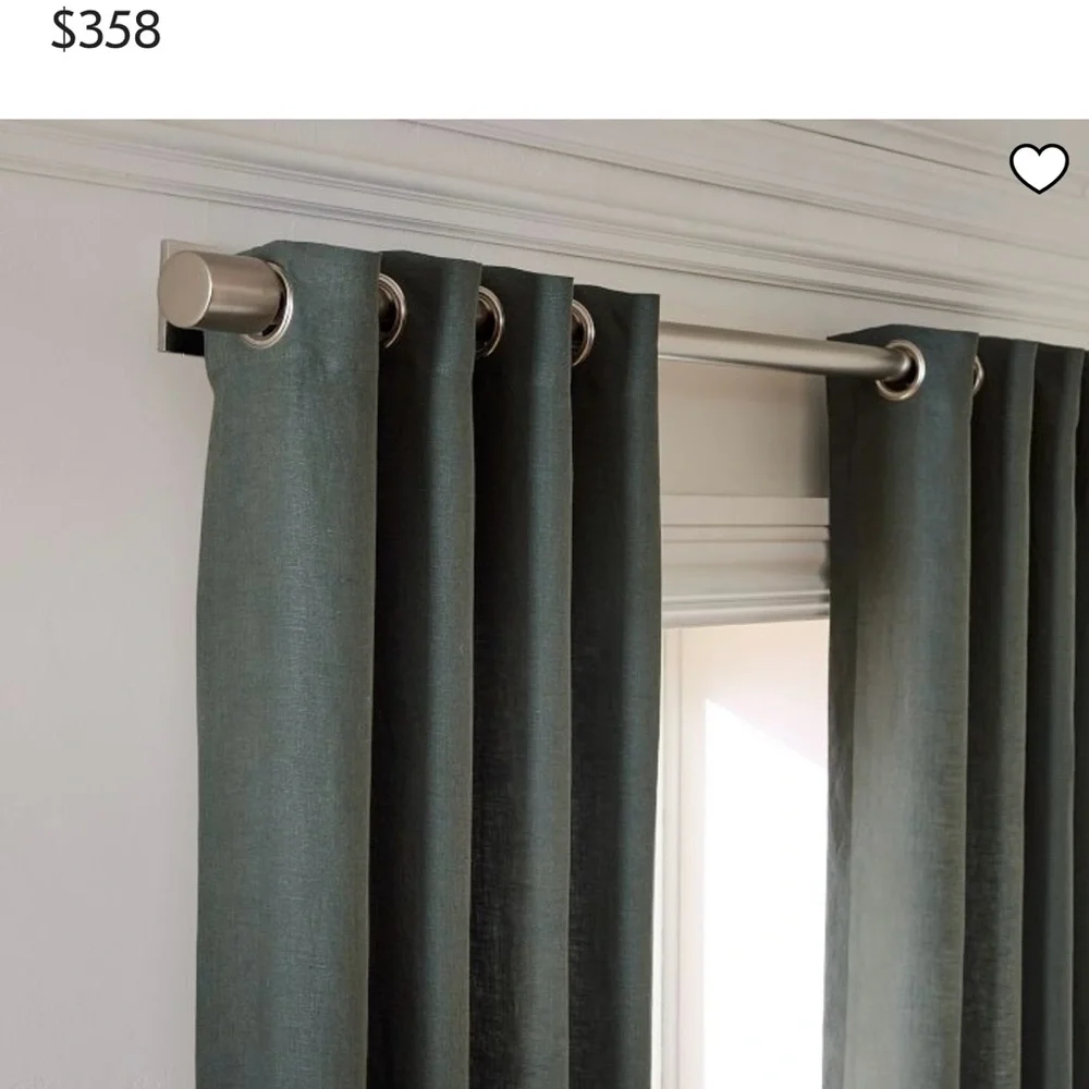 West Elm European Linen Flax Blackout - Olive 48x84 (one panel) - NEW